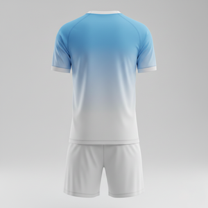 ชุดฟุตบอลยูนิเซ็กซ์พร้อมกางเกงขาสั้น ชุดสองชิ้นแบบพรีเมียมรักษ์โลก ชุดกีฬาฝึกซ้อมฟุตบอลแบบยั่งยืน รับผลิตตามแบบ OEM - Product Image 2