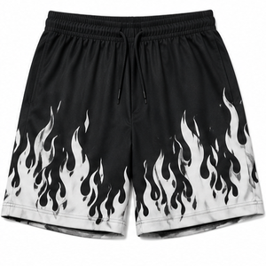Pantalones Cortos Deportivos Casuales para Hombre, Negros, Estilo Urbano, con Bolsillos, Cintura Media, Cordón Ajustable, Secado Rápido, 100% Algodón - Product Image 1