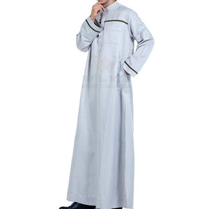 Thobe musulman pour hommes à manches longues, vêtements islamiques, kaftan saoudien pour hommes, vente en ligne - Product Image 2