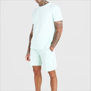 Conjunto de Camiseta y Pantalones Cortos Deportivos Casuales de Moda para Hombre Pinco, Transpirables, Colores Sólidos Personalizados, Logotipo, 100% Poliéster, Verano - Product Image 4