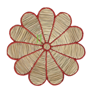 Eco-friendly Bohemian Seagrass Charger Plate <b>Wall</b> Decoration Flower Placemat Home <b>Table</b> Mats 35cm Diameter HNH Craft OEM Made - Product Image 3