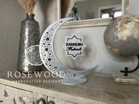 Décoration de table en bois ROSEWOOD Ramadan Mubarak, croissant de lune, filigrane doré, fait main, ornement pour la maison