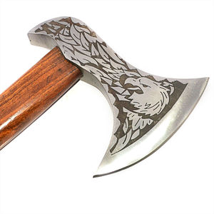 Handmade Viking Tomahawk <b>Axe</b> Head High Carbon Steel Stainless Steel Blade Natural Wood <b>Handle</b> Outdoor Camping Survival Use Heavy - Product Image 4