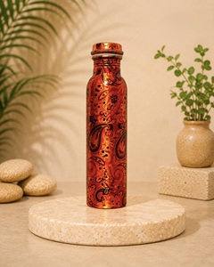 ILAHI's Hammered Copper Eco-Friendly 500ml Tumbler <b>Water</b> <b>Bottle</b> with Lid Textured Design for Outdoor Use Model ICOMCB-13189 - Product Image 1