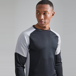 Camisetas de Gimnasio para Hombre, Diseño Nuevo, Ajustadas, Manga Larga, Diseño de Paneles, Cuello Redondo, Elásticas, Diseño de Venta Caliente - Product Image 4