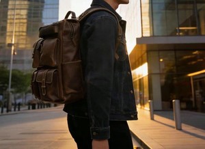 Mochila de Cuero Genuino Personalizada al por Mayor, Bolsa para Portátil para Hombre, Mochila de Cuero Real Impermeable, Bolsa de Viaje Vintage LBK-0116 - Product Image 5