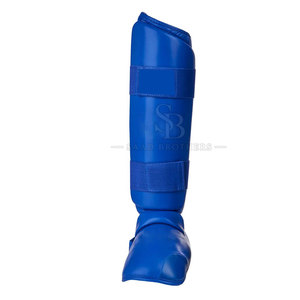 Lightweight Leather Shin Guards Soccer Football Protective Leg Pads Durable <b>Shell</b> <b>Cushion</b> Fit Adjustable Straps Comprehensive - Product Image 2
