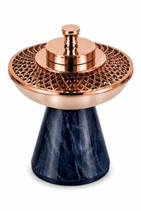 Brûleur d'encens indien décoratif écologique Lavie Creations, base en résine avec dessus en acier inoxydable, parfum d'ambiance luxueux pour la maison, aromathérapie - Product Image 4