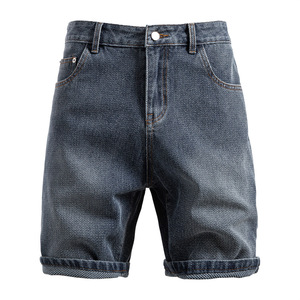 Shorts en jean pour homme de haute qualité avec logo personnalisé, style vintage décontracté, coupe droite, en denim respirant et à séchage rapide, taille mi-haute, idéal pour l'été chaud - Product Image 6
