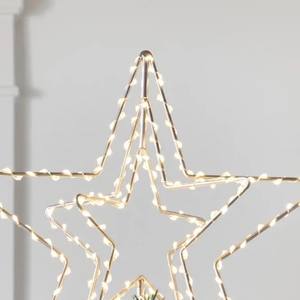 Adorno de estrella de alambre hecho a mano para la punta del árbol de Navidad, estrella con marco de metal para luces LED, decoración brillante para el árbol de Navidad en casa. - Product Image 5