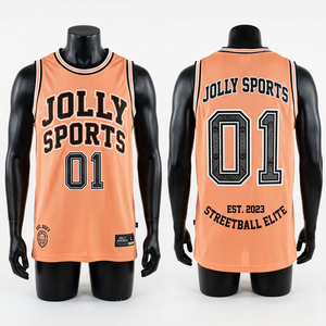 mesh basketball jersey streetwear style athletic sports quick dry comfort fit 100% cotton T-shirt for men loose fit printed - Product Image 5