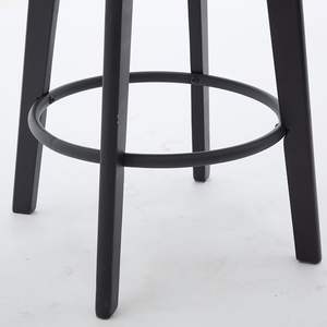 Tabouret de bar moderne pivotant gris foncé, garniture de rivet en velours tufté, repose-pieds robuste, îlot de cuisine, bistro, anneau de traction en métal, 1 pièce - Product Image 5