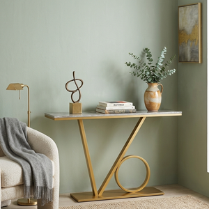 Modern Luxury <b>Marble</b> <b>Top</b> <b>Console</b> <b>Table</b> Gold Stainless Steel Metal Base Entryway Narrow Hallway <b>Table</b> for Hotel Lobby Decor - Product Image 5