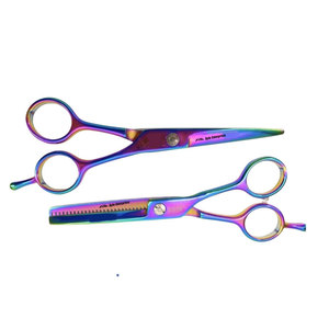 Ensemble professionnel de ciseaux de coiffure violets en acier inoxydable pour la coupe et l'effilage des cheveux, pour barbier et coiffeur - Product Image 5