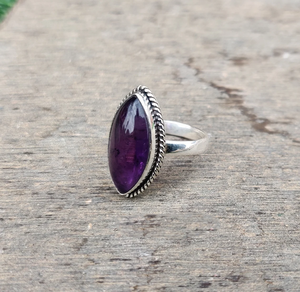 Purple Amethyst Marquise <b>Ring</b> Handmade Amethyst Gemstone <b>Ring</b> <b>Statement</b> <b>Ring</b> February Birthstone Jewelry Designer <b>Ring</b> - Product Image 4