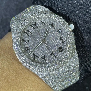 Reloj de Acero Inoxidable Premium para Hombre, Estilo Hip-Hop, con Cristal de Moissanita de Alta Calidad, Resistente al Agua 10 Bar, con Diamantes - Product Image 1