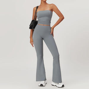 Conjuntos Deportivos Femeninos para Gimnasio, Ropa para Correr, Traje de Yoga, Leggings de Manga Larga, Conjuntos de Sujetador Deportivo, Diseño sin Costuras de Cintura Alta - Product Image 4
