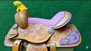Sillas de Montar Occidentales para Caballos, Cuero Genuino con Estructura de Madera/Plástico, Equipo Cómodo para Montar a Caballo - Product Image 2