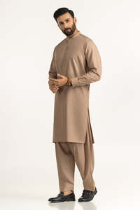 Ensemble Kurta Pyjama Traditionnel Décontracté pour Homme, Coupe Droite Longueur Genou, Style Indien et Pakistanais, Infroissable - Product Image 5