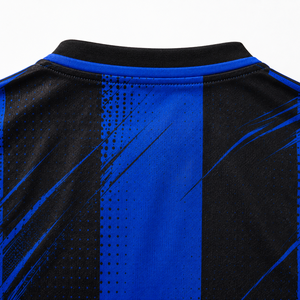 Uniforme de Fútbol para Hombre, Azul y Negro a Rayas, Cuello en V, Manga Corta, Absorbe la Humedad, Ajuste Atlético, para Todas las Temporadas - Product Image 4