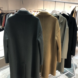 Abrigo de lana de doble botonadura para mujer con solapa con muescas, gabardina larga de invierno - Product Image 3