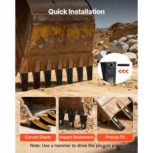 Lot de 4 dents de godet robustes D0100X3K5L2 pour mini-pelle compacte, lisses et efficaces, dents de creusement de 5,3 pouces de long - Product Image 3