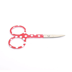 Hot Selling Red Dot Nail Scissors Straight Precision <b>Edge</b> Stainless Steel Manicure Pedicure Scissor Eyebrow <b>Trimmer</b> Wholesaler - Product Image 1