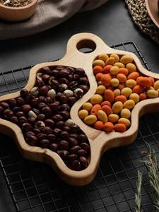 Bandeja de madera para servir, tabla de madera natural, bandeja rústica para cocina, mesa de comedor, aperitivos, frutas, pan - Product Image 5