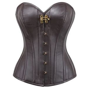 Bustier Corset Gothique Respirant en Toile et Similicuir pour Femme, Personnalisable avec Logo OEM, Effet Sculptant, Crop Top - Product Image 1