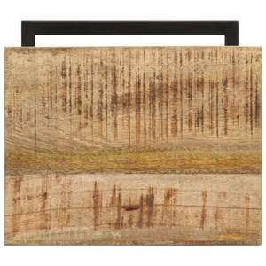 2 ชิ้น 12.4"x9.6"x25.4" โต๊ะข้างไม้มะม่วงแบบหยาบ โต๊ะกาแฟ - Product Image 6