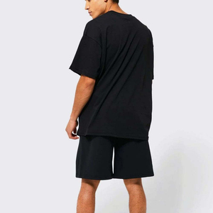 2026 New American Retro Print Oversized Heavy Pure Cotton Men's Short-sleeved T-shirt Street Men's T-shirt Drop-Shoulder <b>Plain</b> - Product Image 3