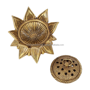 Premium Brass Lotus Incense Burner with Ash Catcher <b>Decorative</b> Incense Holder for Home Office Meditation <b>Decor</b> - Product Image 2