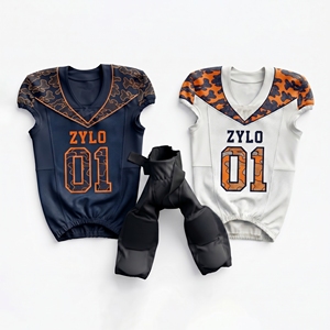 Nouvel ensemble d'uniformes de football américain sublimés camouflage marine pour jeunes et adultes - Product Image 6