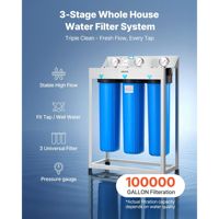 Sistem Filter Air Seluruh Rumah Imr 3 Tahap 4.5 X 20 dengan Karbon Aktif, Pengurang Besi dan Mangan, Kapasitas 1000 LPH Model Canister