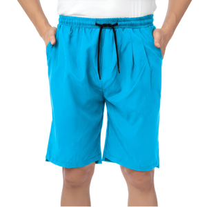 Pantalones cortos Bermuda negros de secado rápido para hombre con cintura con cordón y bolsillos estilo casual - Product Image 3