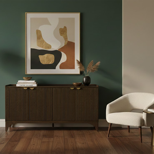 Aparador Moderno con Patas de Pilar Estilo Vietnamita, Garantía de 1 Año, Muebles para el Hogar, Gabinetes de Cocina, MDF Duradero con Chapa de Roble - Product Image 2