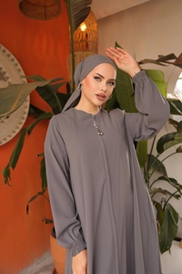 Muslim <b>Abaya</b> Women Plus Size <b>Summer</b> Spring Autumn Wedding ODM Anti-static Breathable Lightweight Anti-Wrinkle Handmade Polyester - Product Image 3
