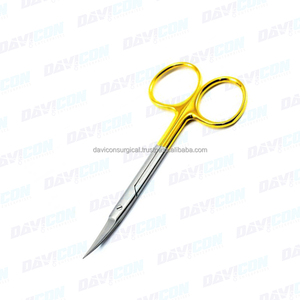 Tijeras Quirúrgicas Iris TC Curvas de Carburo de Tungsteno, Tijeras de Acero Inoxidable con Punta Fina, Instrumento para Cirugía Oftálmica y Plástica - Product Image 3