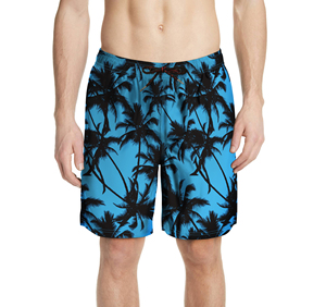 Shorts de bain pour hommes, légers, respirants, à séchage rapide, élégants, avec cordon de serrage, 100% polyester, pour la plage - Product Image 4