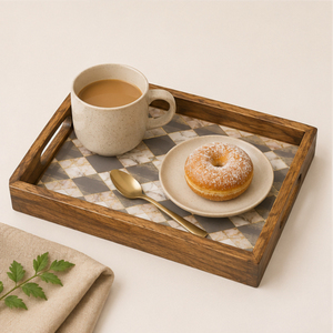Plateau de service en bois de qualité supérieure avec art Pichwai Paon Royal, plateau décoratif en MDF émaillé pour table basse et maison - Product Image 2