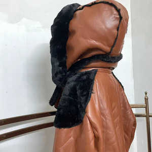 Veste en cuir PU style vintage, effet usé et délavé, logo sur le devant, veste pour homme, style américain, manteau court - Product Image 2