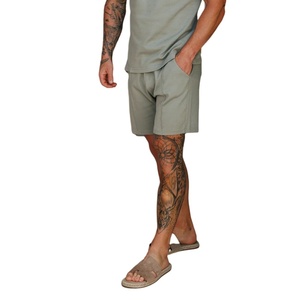 Wholesale Custom Logo Design Men's 100% Cotton Hip Hop Style Drawstring Closure Anti-UV Breathable Comfortable Exercise Shorts - Product Image 3