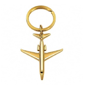 Porte-clés vintage en laiton doré Hind Craft en forme d'avion, idéal pour voiture, vélo, sac, clés de maison, cadeau de voyage, fait main pour les passionnés d'aviation - Product Image 1