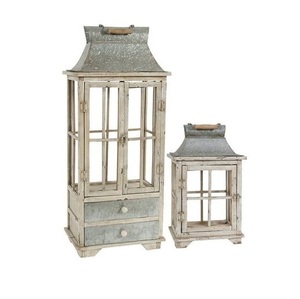 Wooden Candle Lantern for Farmhouse Interior Decor <b>Fireplace</b> <b>Mantel</b> Wedding Celebrations and Cozy Home Ambiance - Product Image 1