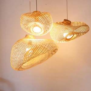 Vietnam Traditional Chinese Elegant Sustainable Seagrass <b>Rattan</b> Lampshade High Quality Aesthetic Handwoven <b>Lamp</b> Covers Living - Product Image 6