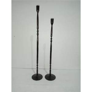 Ensemble de bougeoirs modernes nordiques en fer forgé, minimalistes, noirs mats, hauts, en métal, pour mariage, dîner, décoration intérieure - Product Image 1