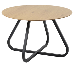 Table de salle à manger de style urbain, plateau rond en bois de manguier massif, mobilier de luxe pour la maison avec pieds en métal noir design - Product Image 3