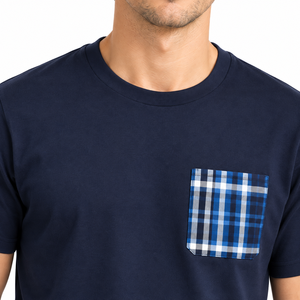 Ensemble de pyjama en coton et spandex pour homme, t-shirt à manches courtes, vêtements de nuit d'été, shorts décontractés bleus, vêtements de nuit - Product Image 5
