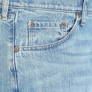 Jean droit pour homme, taille mi-haute, denim délavé, décontracté, longueur intégrale, bleu clair, 100 % coton, respirant, coupe classique, style printemps - Product Image 6