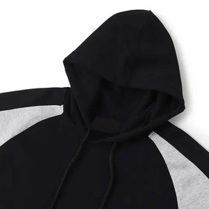 Sudadera con Capucha para Hombre, Color Negro y Gris, Manga Raglán, Corte Regular, Informal, de Algodón Tejido, para Otoño - Product Image 5